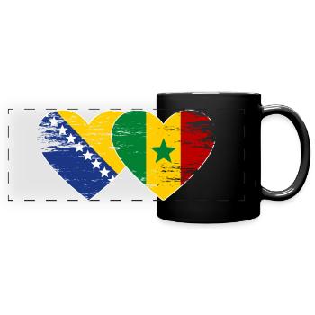 Bosnia Senegal Flag Heart - Full Colour Panoramic Mug - black - Front