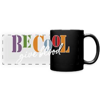 Be cool, give Blood! - Panorama-Tasse farbig - Schwarz - Vorne