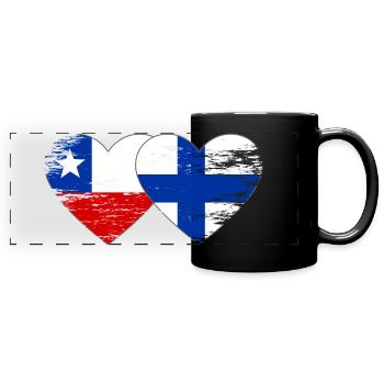 Chile Finnland Flagge Herz - Panorama-Tasse farbig - Schwarz - Vorne
