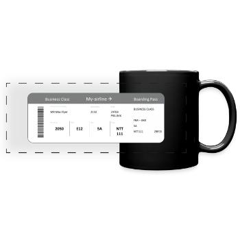Boarding Pass Business Class - Panorama-Tasse farbig - Schwarz - Vorne