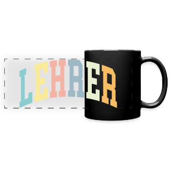 Lehrer - Panorama-Tasse farbig - Schwarz - Vorne