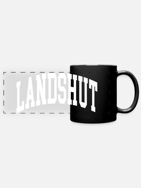Landshut - Panorama-Tasse farbig - Schwarz