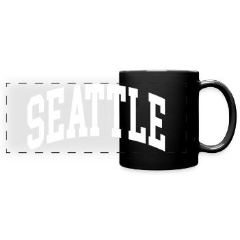 Seattle - Full Colour Panoramic Mug - black - Front