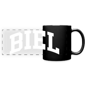 Biel - Panorama-Tasse farbig - Schwarz - Vorne