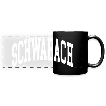 Schwabach - Panorama-Tasse farbig - Schwarz - Vorne