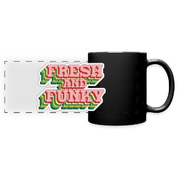 Funky Fresh - Panorama-Tasse farbig - Schwarz - Vorne