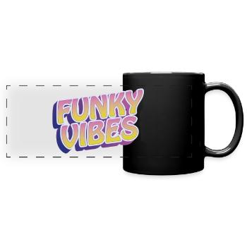 Funky Vibes - Panorama-Tasse farbig - Schwarz - Vorne