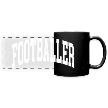 Footballeurs - Mug panoramique uni - noir - Devant