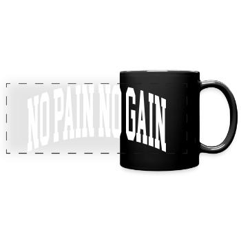 No Pain No Gain - Panorama-Tasse farbig - Schwarz - Vorne