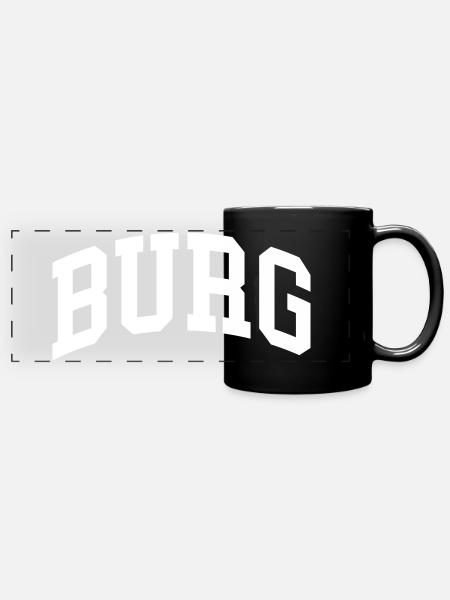 Burg - Panorama-Tasse farbig - Schwarz