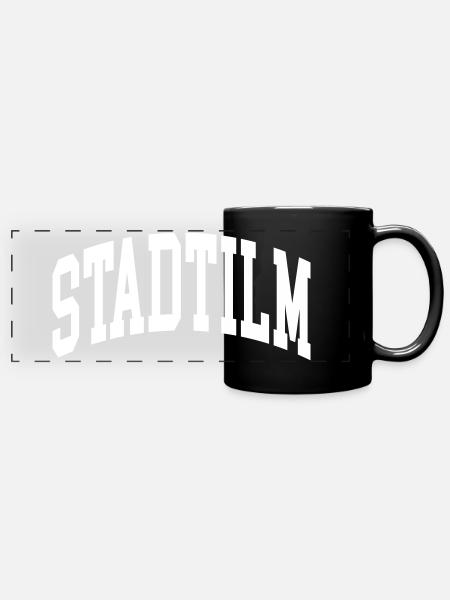 Stadtilm - Panorama-Tasse farbig - Schwarz