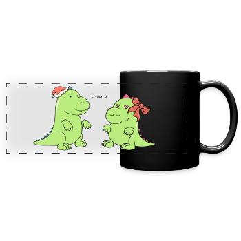 petits dinosaures - je rawr et - Mug panoramique uni - noir - Devant