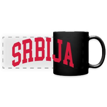 Serbie - Mug panoramique uni - noir - Devant