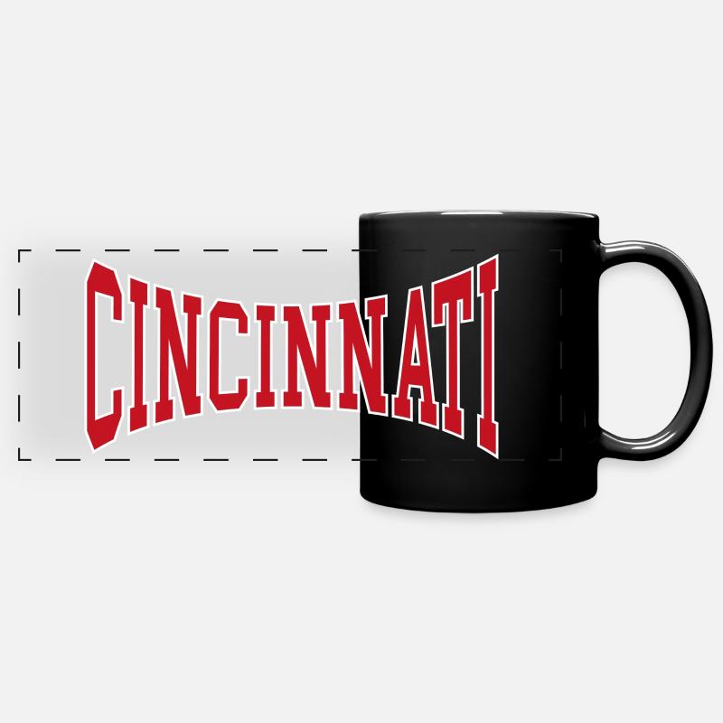 Cincinnati - Panorama-Tasse farbig - Schwarz