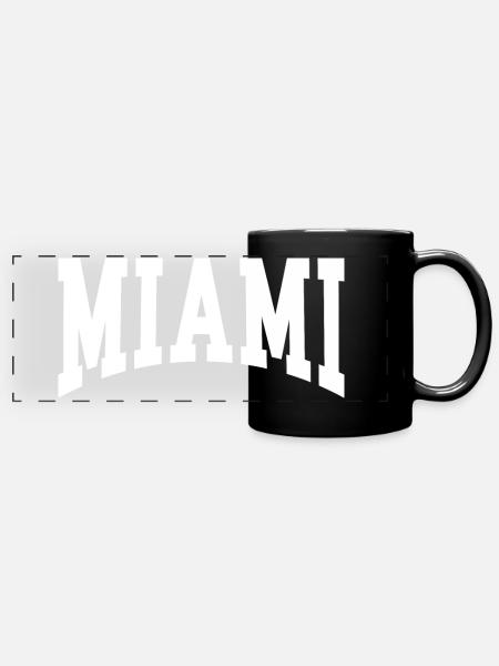 Miami - Panorama-Tasse farbig - Schwarz