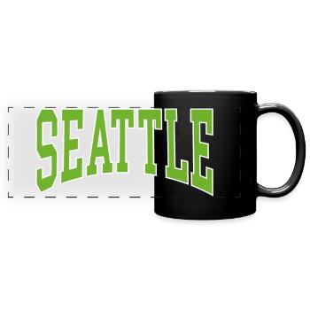 Seattle - Full Colour Panoramic Mug - black - Front
