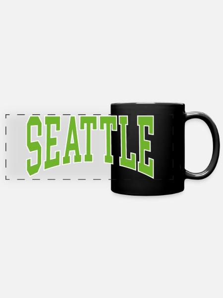 Seattle - Panorama-Tasse farbig - Schwarz