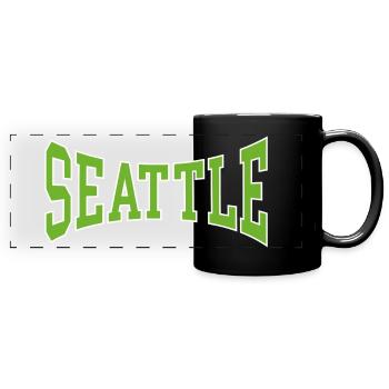 Seattle - Full Colour Panoramic Mug - black - Front