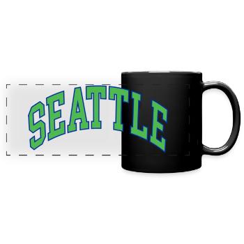 Seattle - Full Colour Panoramic Mug - black - Front