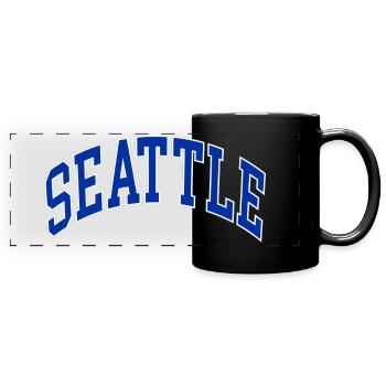 Seattle - Full Colour Panoramic Mug - black - Front