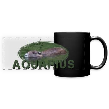 Aquarius Zodiac Sign Aquarius - Full Colour Panoramic Mug - black - Front
