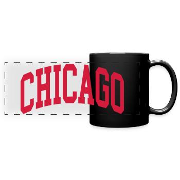 Chicago - Mug panoramique uni - noir - Devant
