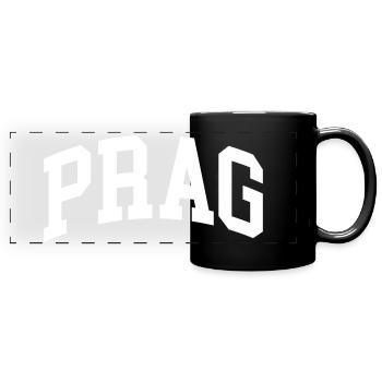 Prag - Panorama-Tasse farbig - Schwarz - Vorne