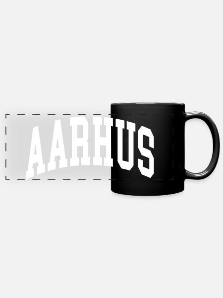 Aarhus - Panorama-Tasse farbig - Schwarz