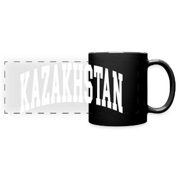 Kasachstan - Panorama-Tasse farbig - Schwarz - Vorne