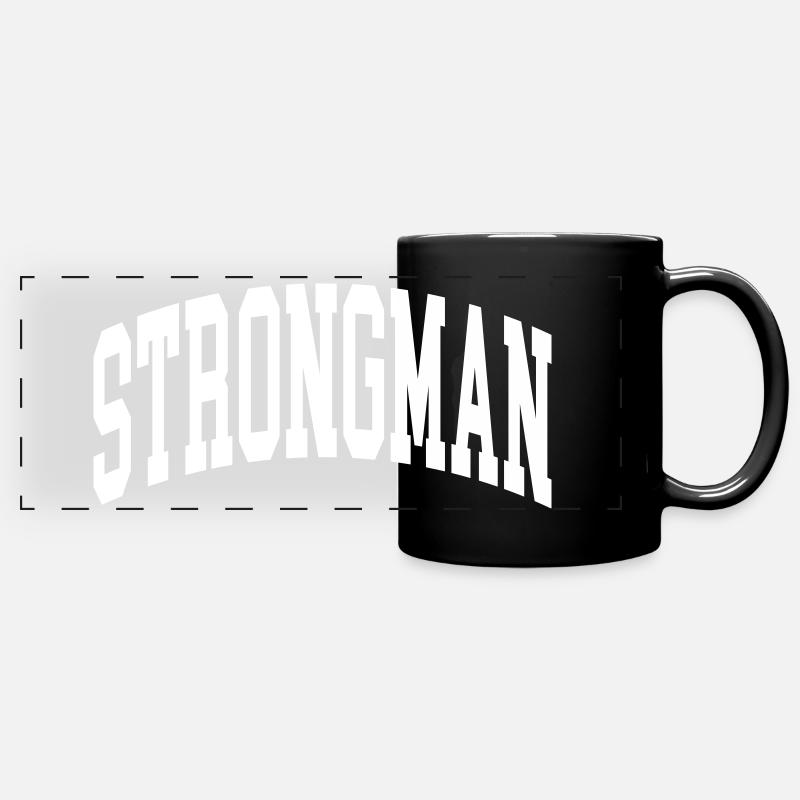 Strongman - Panorama-Tasse farbig - Schwarz