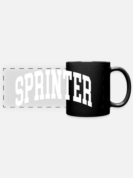 Sprinter - Panorama-Tasse farbig - Schwarz