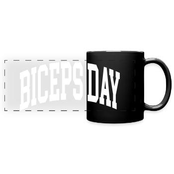 Biceps Day - Full Colour Panoramic Mug - black - Front