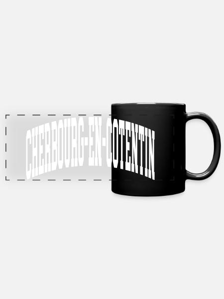 Cherbourg-en-Cotentin - Mug panoramique uni - noir