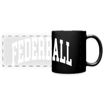Federball - Panorama-Tasse farbig - Schwarz - Vorne