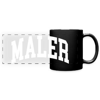 Maler - Panorama-Tasse farbig - Schwarz - Vorne