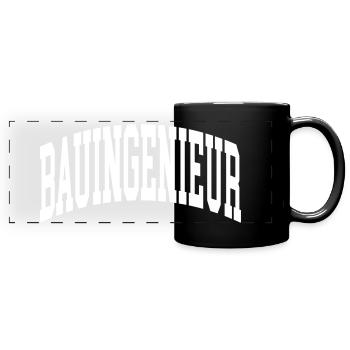 Bauingenieur - Panorama-Tasse farbig - Schwarz - Vorne