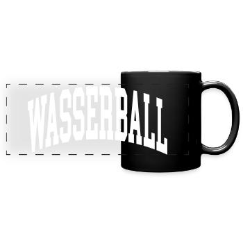 Wasserball - Panorama-Tasse farbig - Schwarz - Vorne