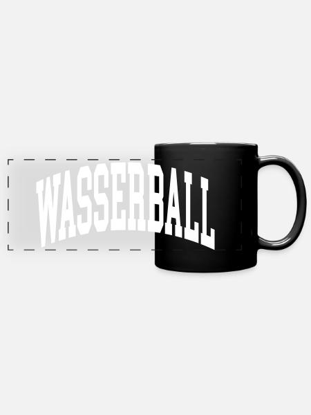 Wasserball - Panorama-Tasse farbig - Schwarz