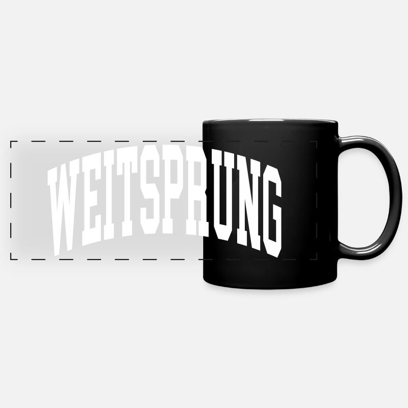 Weitsprung - Panorama-Tasse farbig - Schwarz