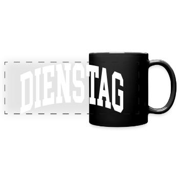 Dienstag - Panorama-Tasse farbig - Schwarz - Vorne