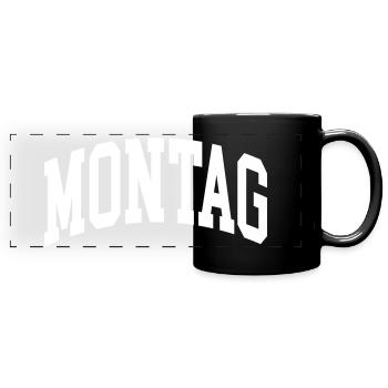 Montag - Panorama-Tasse farbig - Schwarz - Vorne