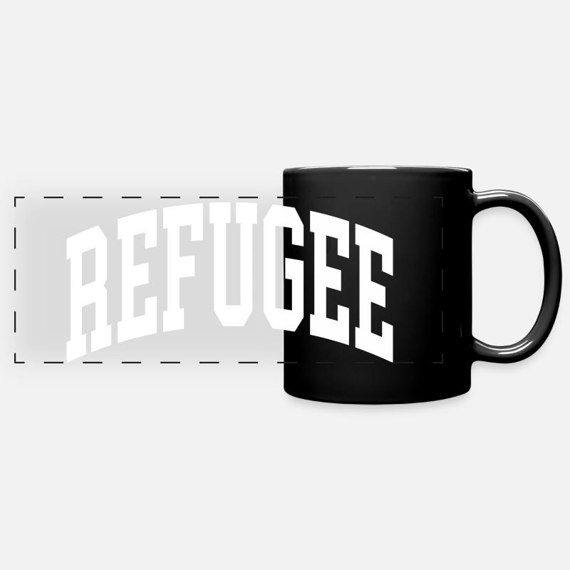 Refugee - Panorama-Tasse farbig - Schwarz