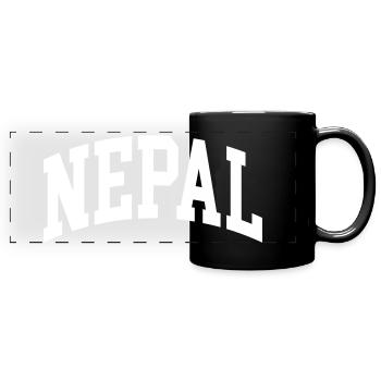 Nepal - Panorama-Tasse farbig - Schwarz - Vorne
