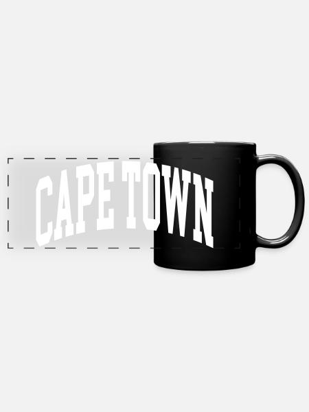Cape Town - Panorama-Tasse farbig - Schwarz