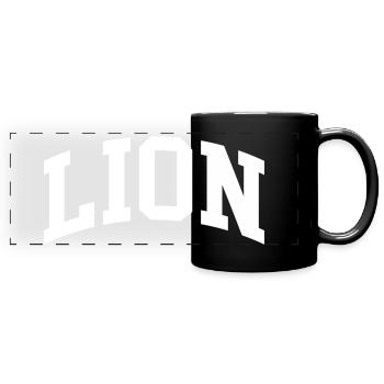 Lion - Panorama-Tasse farbig - Schwarz - Vorne