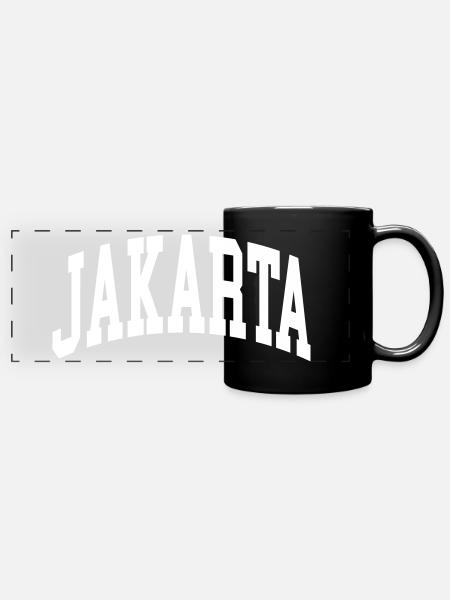 Jakarta - Panorama-Tasse farbig - Schwarz