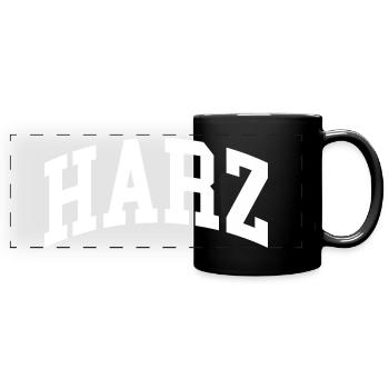 Harz - Panorama-Tasse farbig - Schwarz - Vorne