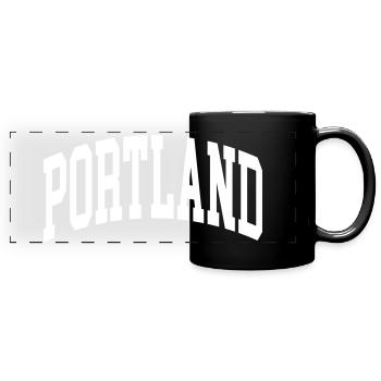 Portland - Panorama-Tasse farbig - Schwarz - Vorne