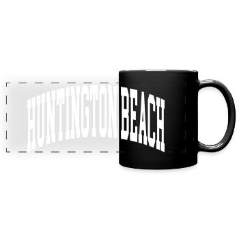 Plage de Huntington - Mug panoramique uni - noir - Devant