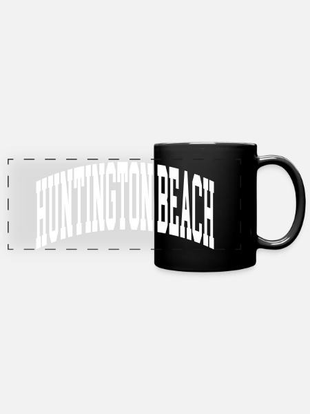 Huntington Beach - Panorama-Tasse farbig - Schwarz